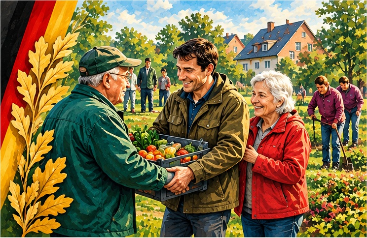 Nachbarn helfen einander und engagieren sich gemeinsam